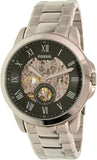 Fossil Grant Skeleton Black Dial Silver Steel Strap Watch for Men - ME3055 Buy Now By Fossil