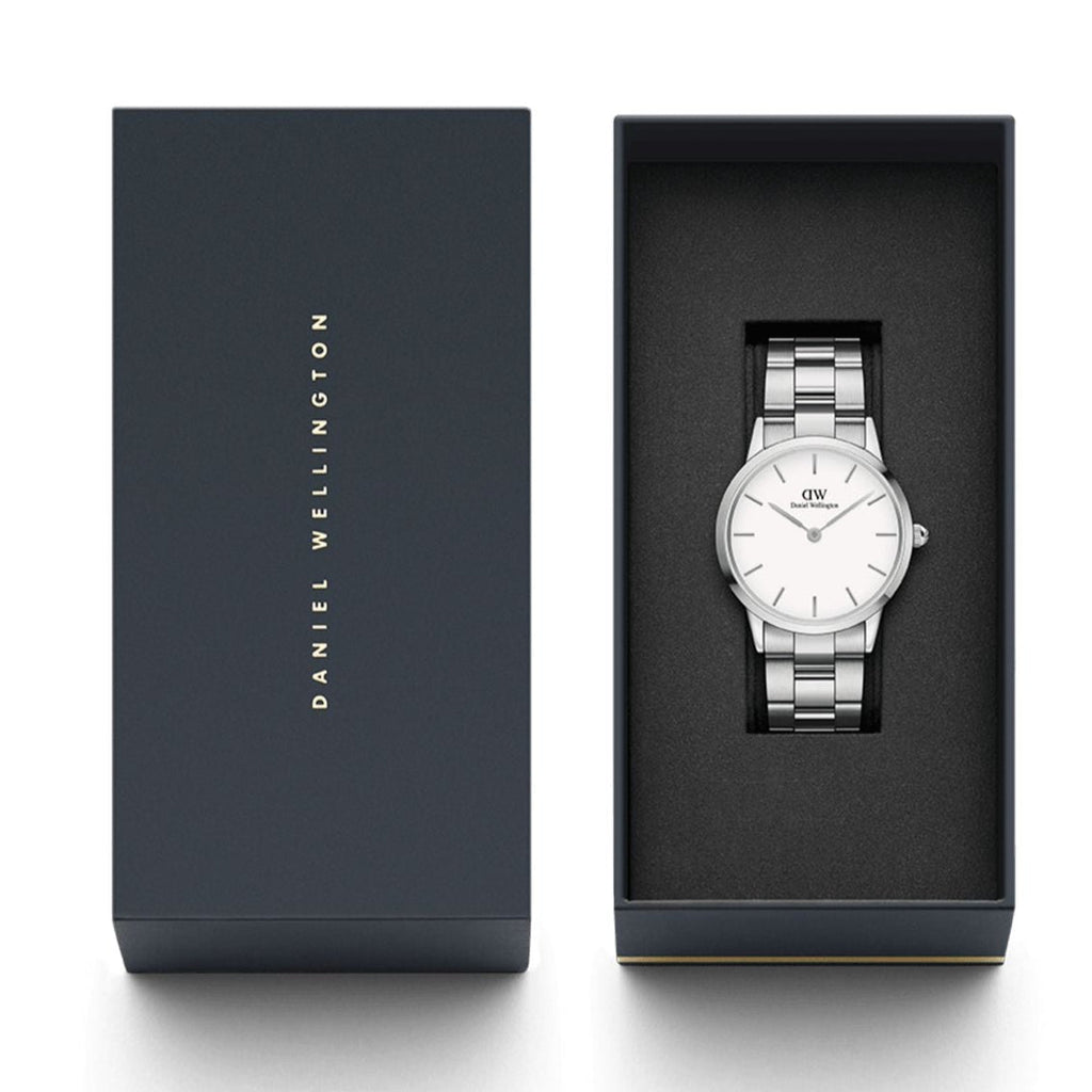 Daniel Wellington Iconic Link White Dial Silver Steel Strap Watch For Women - DW00100207 Buy Now By Daniel Wellington
