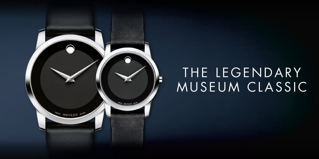 Movado Museum Black Dial Black Leather Strap Watch For Men - 606502 Buy Now By Movado