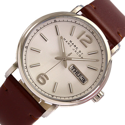 Marc Jacobs Fergus White Dial Brown Leather Strap Watch for Men - MBM5080 Buy Now By Marc Jacobs