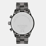 Movado Heritage Calendoplan Chronograph Black Dial Black Steel Strap Watch For Men - 3650125 Buy Now By Movado