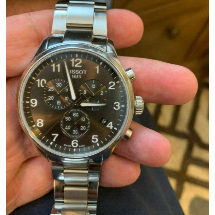 Tissot T Classic Chrono XL Black Dial Silver Steel Strap Watch For Men - T116.617.11.057.01 Buy Now By Tissot