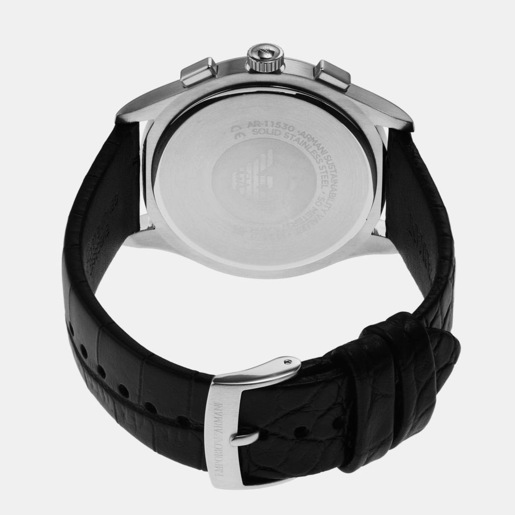 Emporio Armani Paolo Chronograph Black Dial Black Leather Strap Watch For Men - AR11530 Buy Now By Emporio Armani