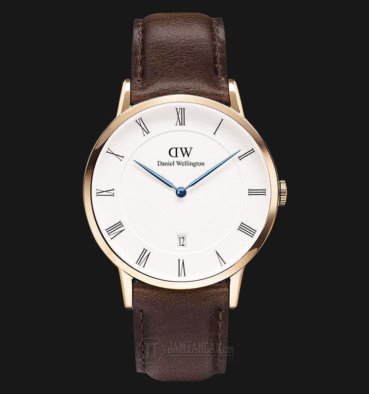 Daniel Wellington Dapper York White Dial Brown Leather Strap Watch For Men - DW00100085 Buy Now By Daniel Wellington