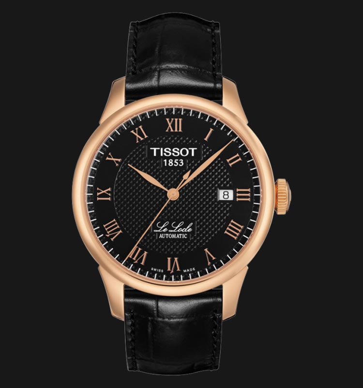 Tissot T Classic Le Locle Automatic Black Dial Black Leather Strap Watch For Men - T41.5.423.53 Buy Now By Tissot