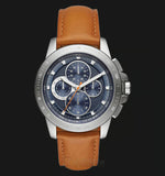 Michael Kors Ryker Chronograph Analog Blue Dial Brown Leather Strap Watch For Men - MK8518 Buy Now By Michael Kors