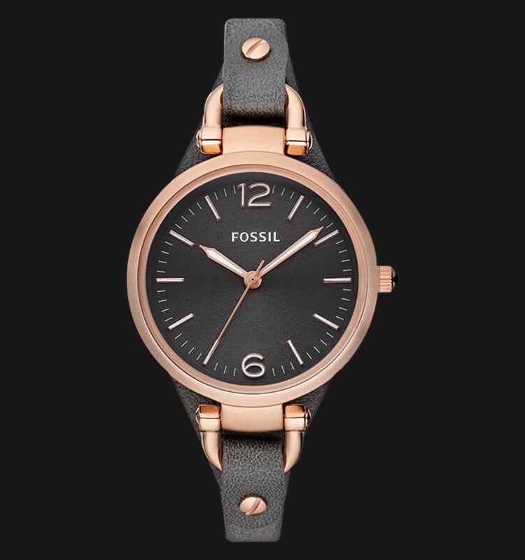 Fossil Georgia Smoke Grey Dial Grey Leather Strap Watch for Women - ES3077 Buy Now By Fossil