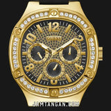 Guess Duke Crystals Black Dial Black Silicone Strap Watch For Men - GW0641G2 Buy Now By Guess