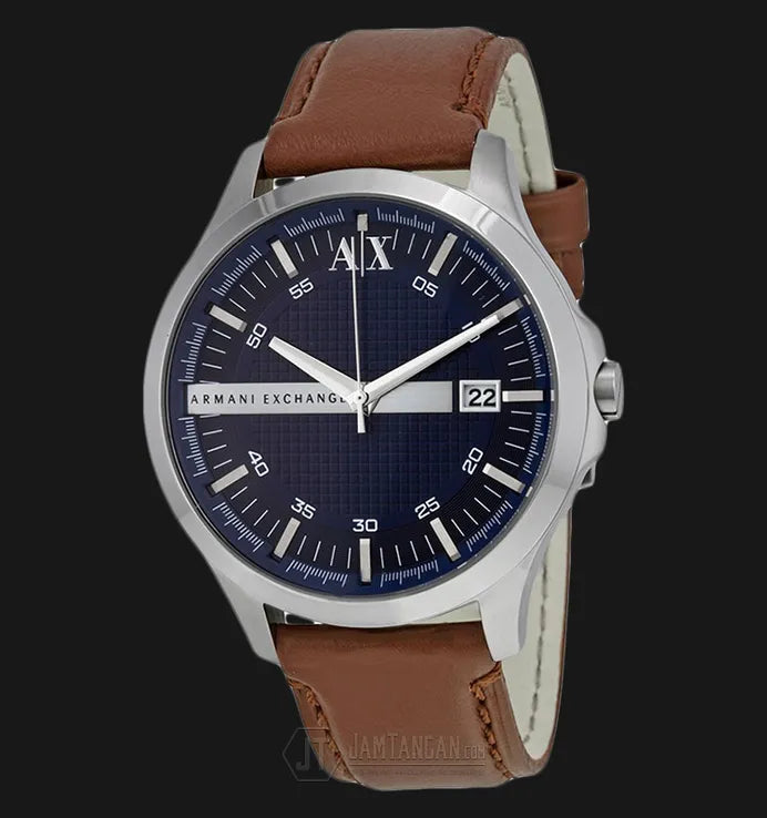 Armani Exchange Hampton Chronograph Blue Dial Brown Leather Strap Watch For Men - AX2133 Buy Now By Armani Exchange