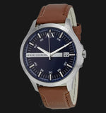 Armani Exchange Hampton Chronograph Blue Dial Brown Leather Strap Watch For Men - AX2133 Buy Now By Armani Exchange