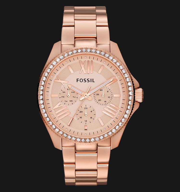 Fossil Cecile Rose Gold Dial Rose Gold Steel Strap Watch for Women - AM4483 Buy Now By Fossil
