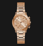 Guess Cosmic Chronograph Rose Gold Dial Rose Gold Steel Strap Watch for Women - GW0465L2 Buy Now By Guess