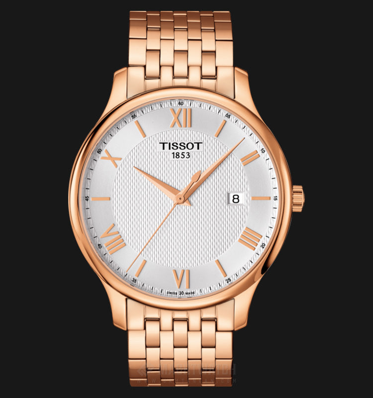 Tissot T Classic Tradition White Dial Rose Gold Steel Strap Watch For Women - T063.610.33.038.00 Buy Now By Tissot