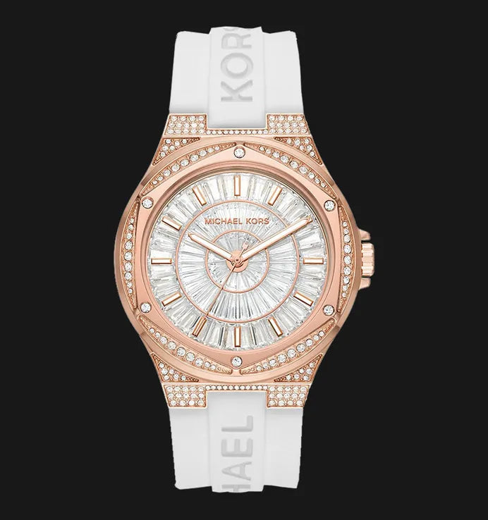 Michael Kors Lennox Three-Hand Crystals Dial White Silicone Strap Watch For Women - MK7248 Buy Now By Michael Kors
