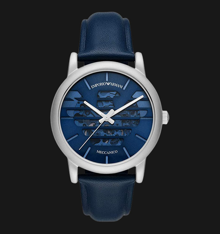 Emporio Armani Luigi Automatic Blue Dial Blue Leather Strap Watch For Men - AR60030 Buy Now By Emporio Armani
