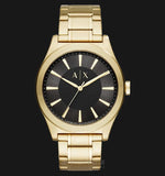 Armani Exchange Nico Analog Black Dial Gold Steel Strap Watch For Men - AX2328 Buy Now By Armani Exchange