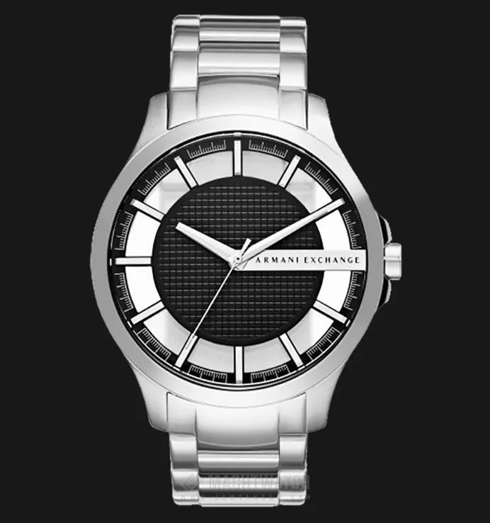 Armani Exchange Hampton Chronograph Black Dial Silver Steel Strap Watch For Men - AX2179 Buy Now By Armani Exchange