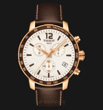 Tissot Quickster Chronograph White Dial Brown Leather Strap Watch For Men - T095.417.36.037.02 Buy Now By Tissot