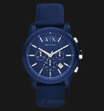 Armani Exchange Outerbanks Chronograph Blue Dial Blue Silicone Strap Watch For Men - AX1327 Buy Now By Armani Exchange
