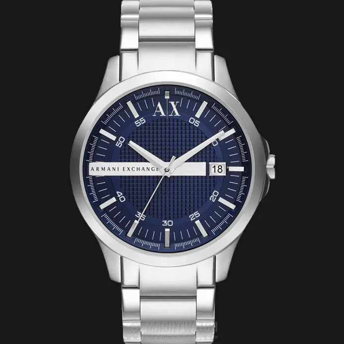 Armani Exchange Hampton Chronograph Blue Dial Silver Steel Strap Watch For Men - AX2132 Buy Now By Armani Exchange