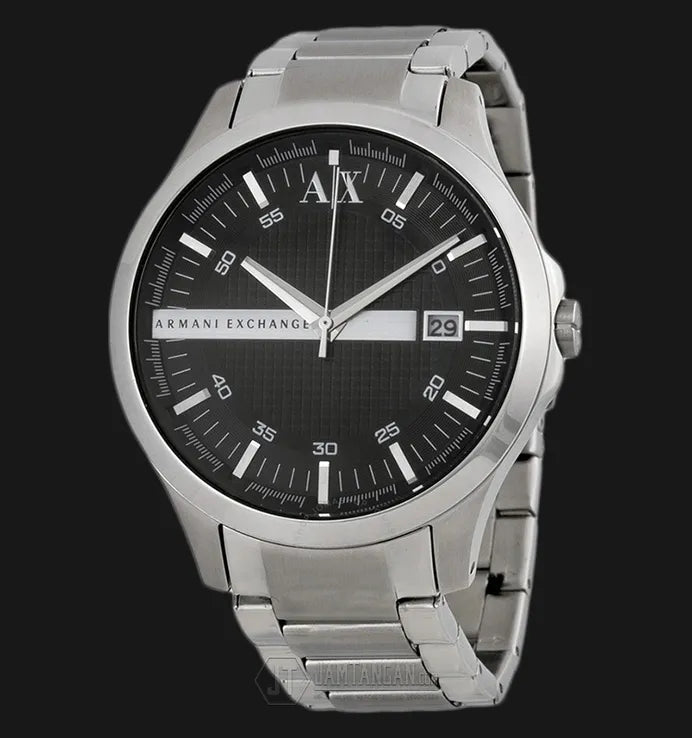 Armani Exchange Hampton Chronograph Black Dial Silver Steel Strap Watch For Men - AX2103 Buy Now By Armani Exchange