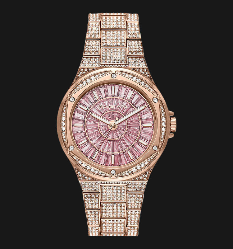 Michael Kors Lennox Three Hand Crystals Rose Gold Dial Rose Gold Steel Strap Watch For Women - MK6992 Buy Now By Michael Kors