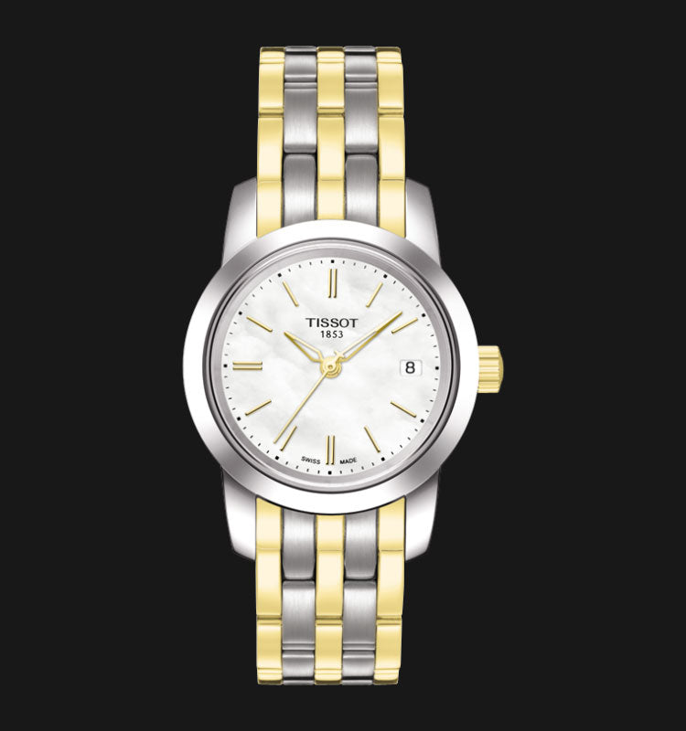 Tissot T Classic Dream Mother of Pearl Dial Two Tone Steel Strap Watch For Women - T033.210.22.111.00 Buy Now By Tissot