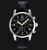 Tissot T Race PRC 200 Chronograph Quartz Black Dial Black Leather Strap Watch for Men - T17.1.526.52 Buy Now By Tissot
