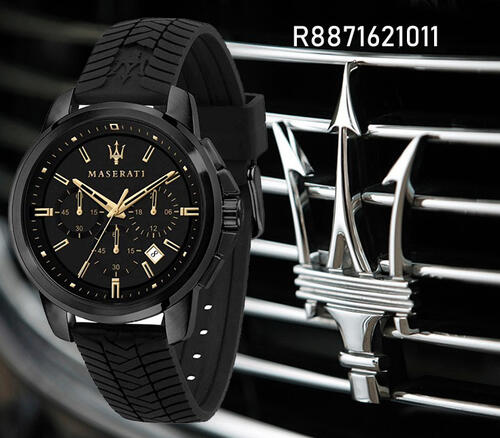 Maserati Successo Black Dial Black Rubber Strap Watch For Men - R8871621011 Buy Now By Maserati