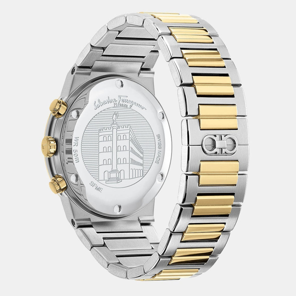 Salvatore Ferragamo F-80 Classic White Dial Two Tone Steel Strap Watch for Men - SFME00821 Buy Now By Salvatore Ferragamo