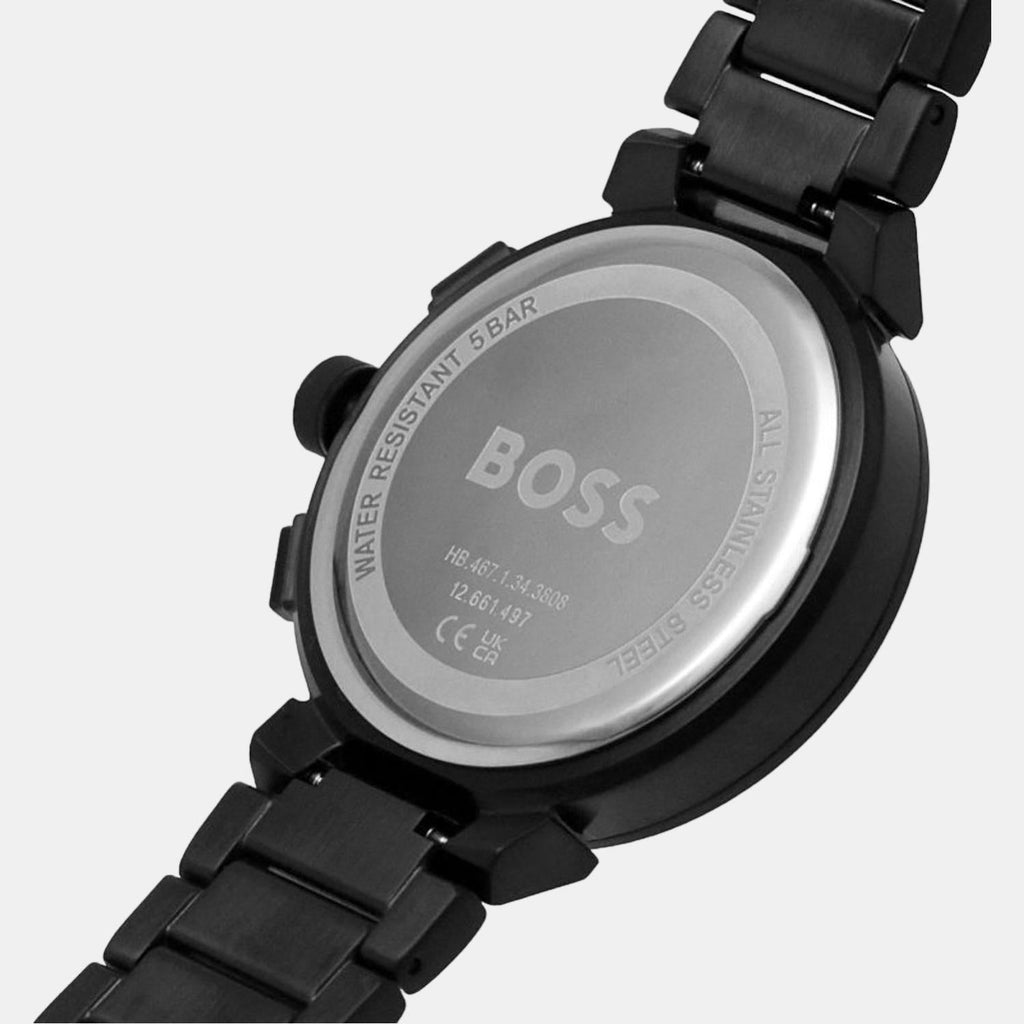 Hugo Boss One Chronograph Black Dial Black Steel Strap Watch For Men - 1514001 Buy Now By Hugo Boss