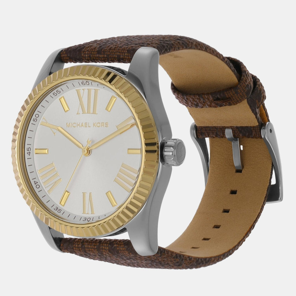 Michael Kors Lexington Silver Dial Brown Leather Strap Watch For Women - MK4745 Buy Now By Michael Kors
