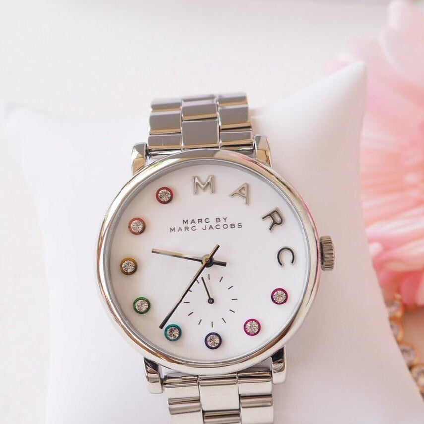 Marc Jacobs Baker Dexter White Dial Silver Steel Strap Watch for Women - MBM3423 Buy Now By Marc Jacobs