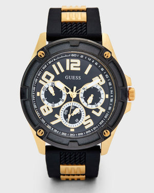 Guess Delta Black Dial Black Rubber Strap Watch for Men - GW0051G2 Buy Now By Guess