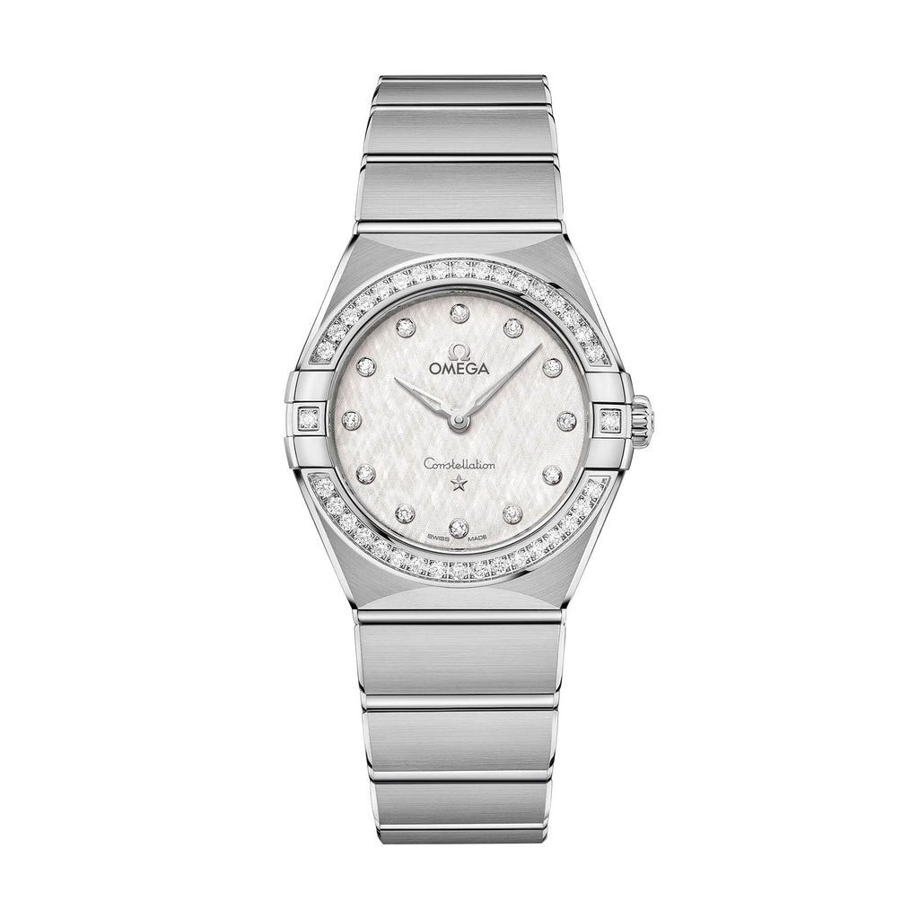 Omega Constellation Manhattan Quartz Diamonds Mother of Pearl Dial Silver Steel Strap Watch for Women - 131.15.25.60.55.001 Buy Now By Omega