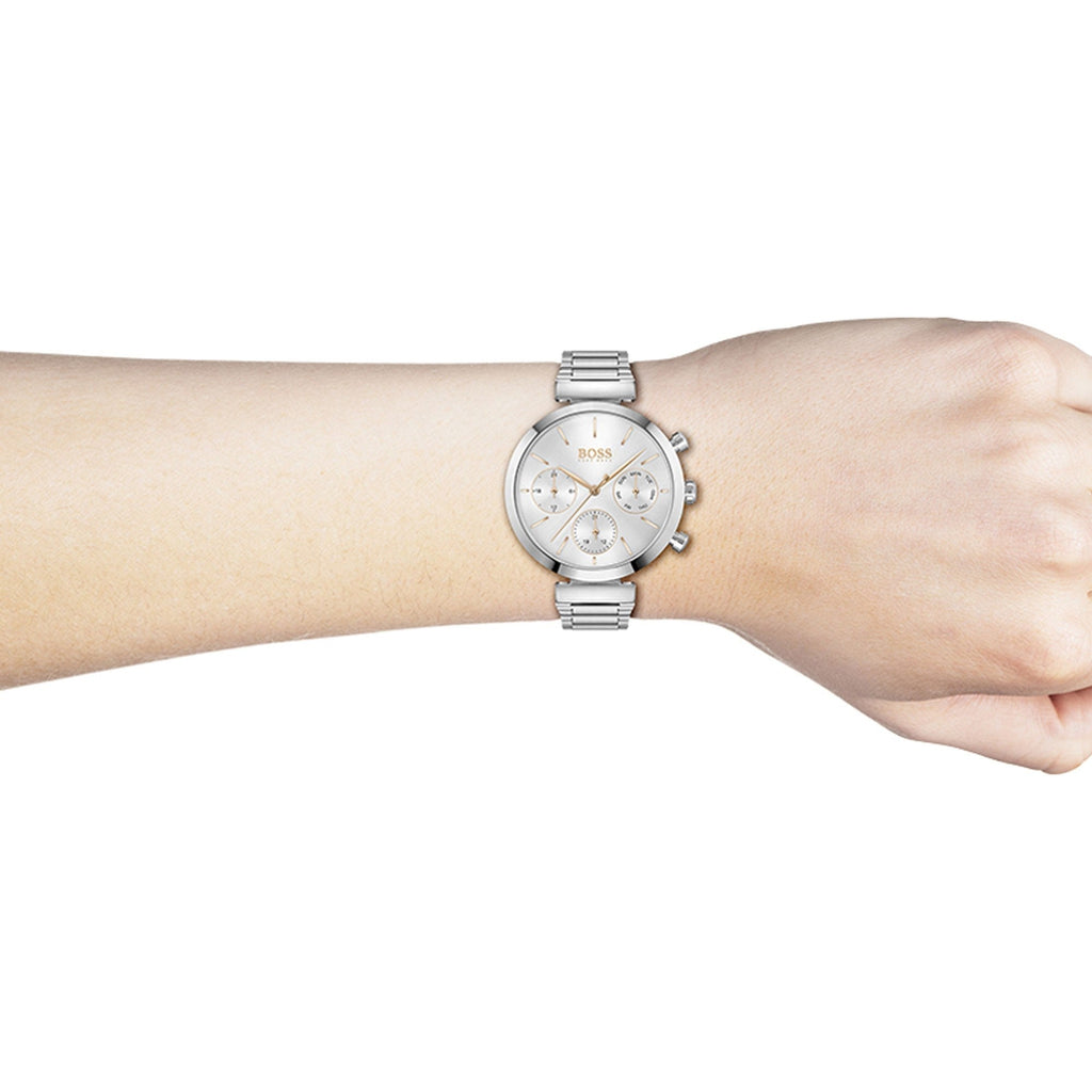 Hugo Boss Flawless Silver Dial Silver Steel Strap Watch for Women - 1502530 Buy Now By Hugo Boss