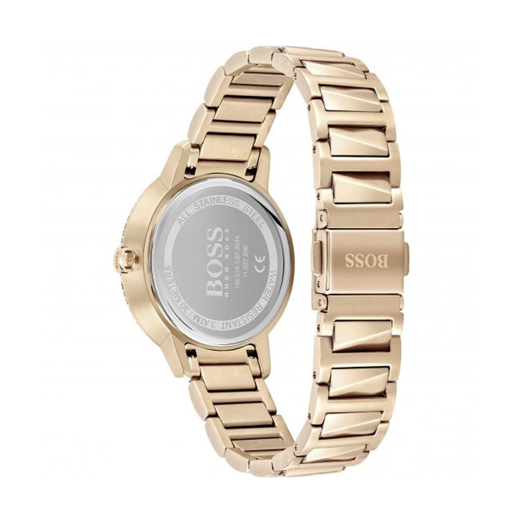 Hugo Boss Signature Gold Dial Gold Stainless Steel Strap Watch for Women - 1502540 Buy Now By Hugo Boss