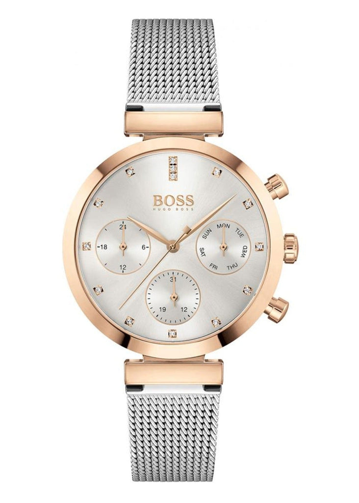 Hugo Boss Flawless Silver Dial Silver Mesh Bracelet Watch for Women -1502551 Buy Now By Hugo Boss