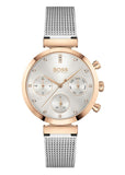 Hugo Boss Flawless Silver Dial Silver Mesh Bracelet Watch for Women -1502551 Buy Now By Hugo Boss
