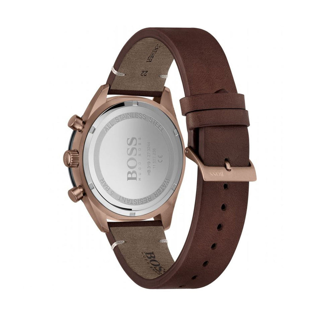 Hugo Boss Santiago Chronograph Grey Dial Brown Leather Strap Watch for Men - 1513861 Buy Now By Hugo Boss