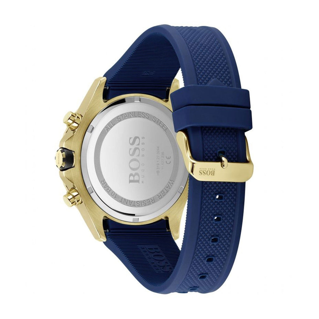 Hugo Boss Globetrotter Blue Dial Blue Silicone Strap Watch for Men - 1513822 Buy Now By Hugo Boss