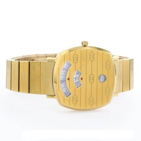 Gucci Grip Yellow Gold Dial Yellow Gold Steel Strap Unisex Watch - YA157403 Buy Now By Gucci