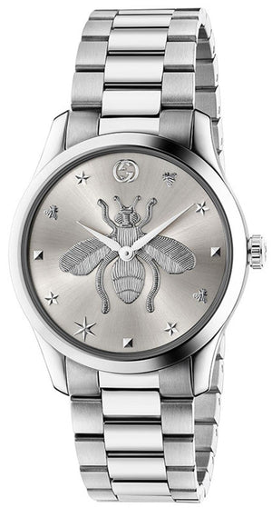 Gucci G Timeless Silver Dial Silver Steel Strap Watch For Women - YA1264126 Buy Now By Gucci