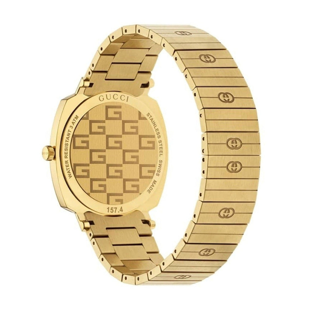 Gucci Grip Quartz Yellow Gold Dial Gold Steel Strap Unisex Watch - YA157409 Buy Now By Gucci