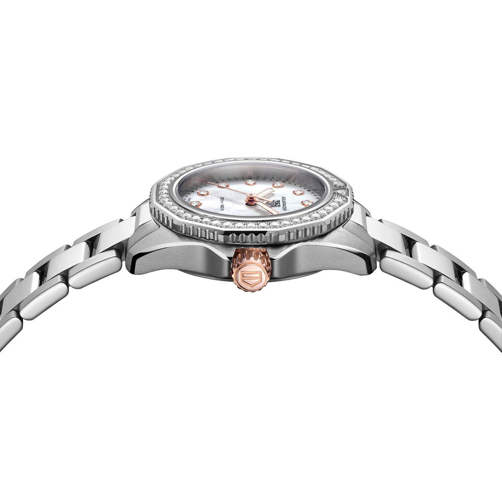 Tag Heuer Aquaracer Professional 200 Quartz Diamonds Mother of Pearl Dial Silver Steel Strap Watch for Women - WBP1451.BA0622 Buy Now By Tag Heuer