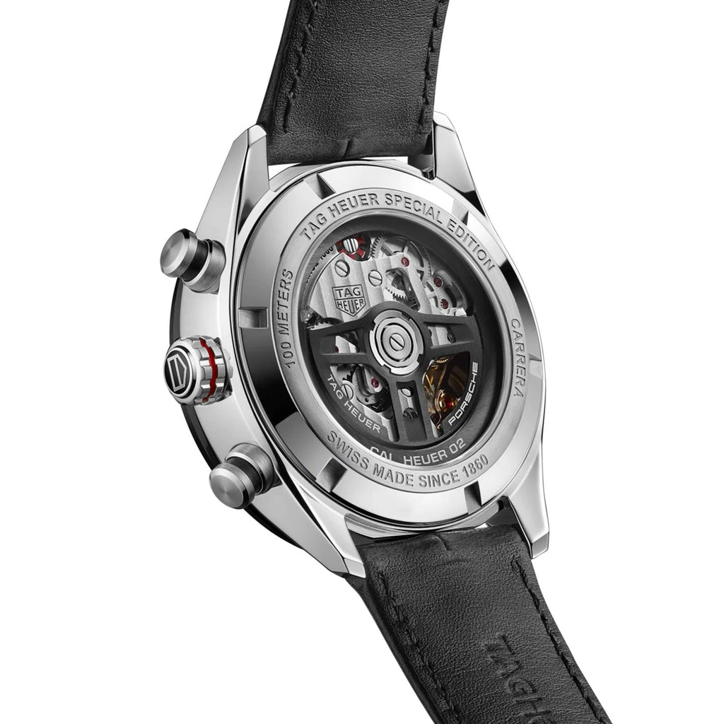 Tag Heuer Carrera Porsche Chronograph Special Edition Black Dial Black Leather Strap Watch for Men - CBN2A1F.FC6492 Buy Now By Tag Heuer