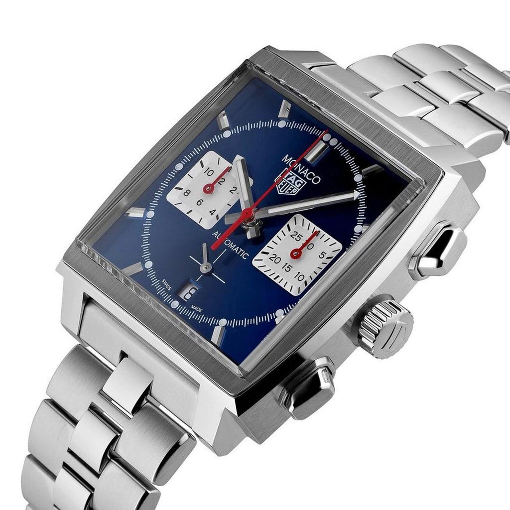 Tag Heuer Monaco Automatic Chronograph Blue Dial Silver Steel Strap Watch for Men - CBL2111.BA0644 Buy Now By Tag Heuer