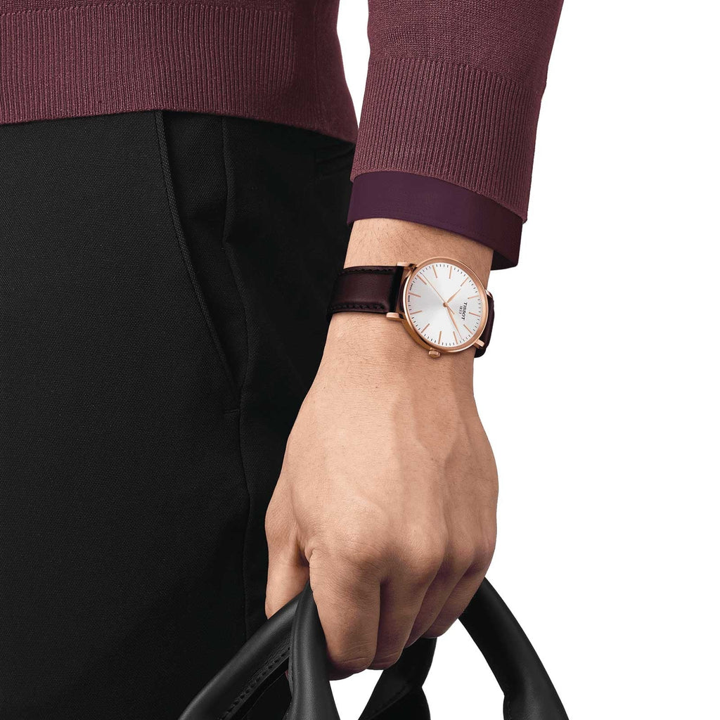 Tissot Everytime Gent Silver Dial Brown Leather Strap Watch for Men - T143.410.36.011.00 Buy Now By Tissot