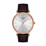 Tissot Everytime Gent Silver Dial Brown Leather Strap Watch for Men - T143.410.36.011.00 Buy Now By Tissot