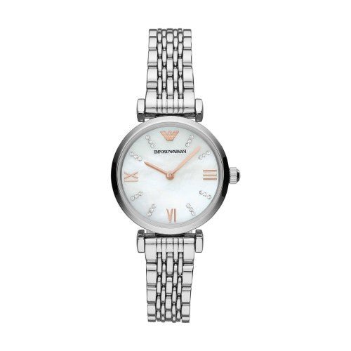 Emporio Armani Donna Mother of Pearl Dial Silver Steel Strap Watch For Women - AR11204 Buy Now By Emporio Armani